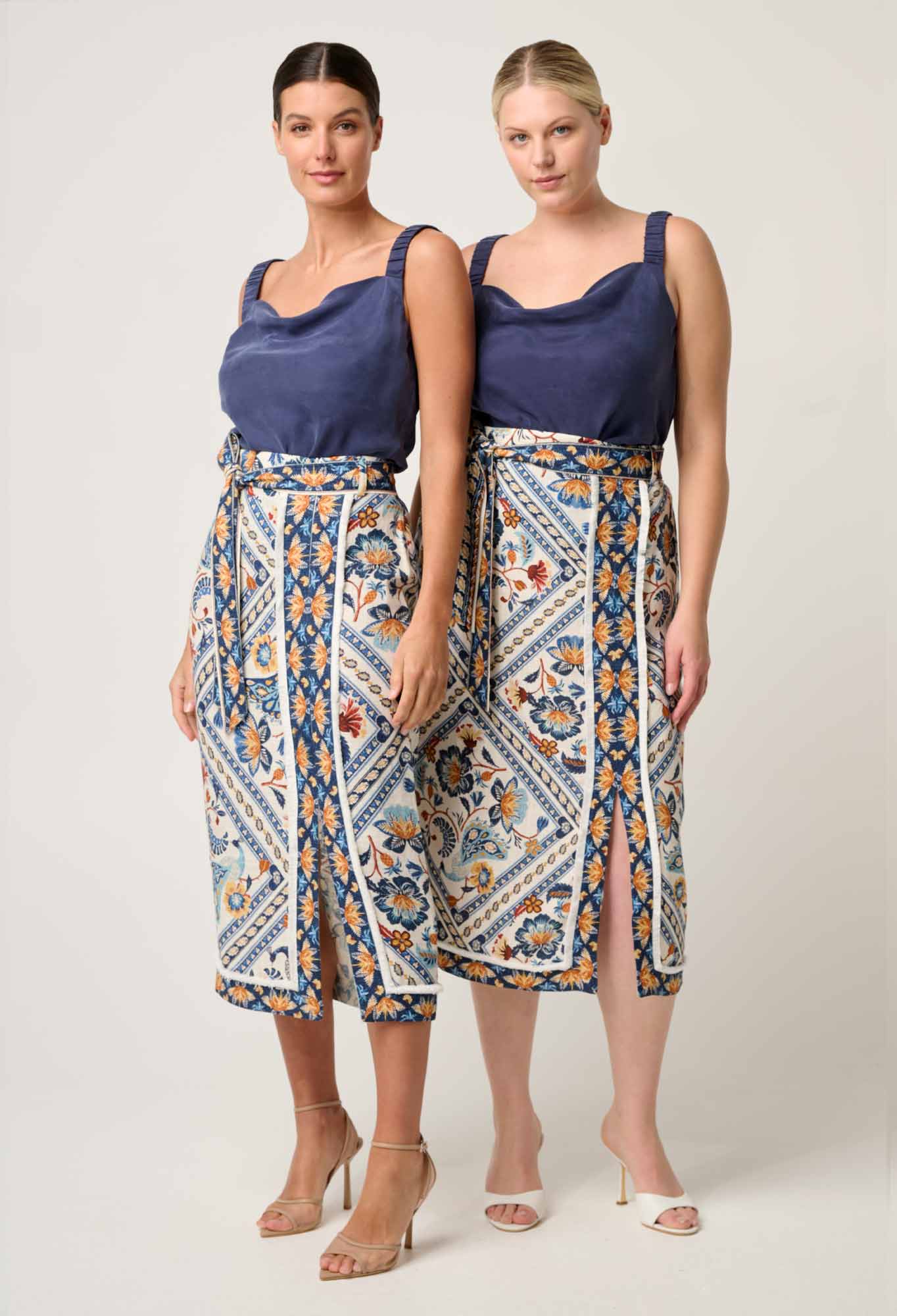Reversible Cupro Cami Top with Cowl Neck and V-Neck Options – Lapis Blue, Sustainable Fabric, Flattering Fit 6